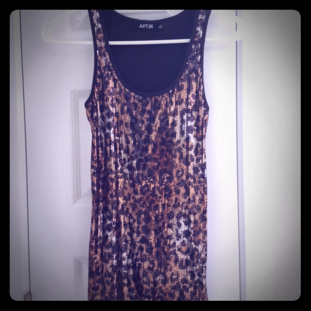 Sequin leopard print glamour tank